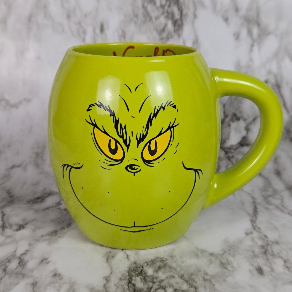 The Grinch Naughty Nice Mug Bioworld Dr Seuss Green Christmas Coffee Cup - Picture 3 of 10